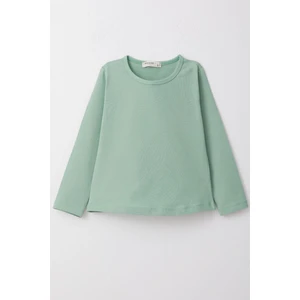 Kız Çocuk Uzun Kollu Tişört Basic 3-7 Yaş, Mint Yeşili