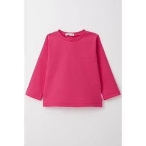 Kız Çocuk Uzun Kollu Tişört Basic 1-4 Yaş, Fuşya