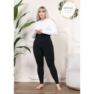 Büyük Beden Kalın Kışlık Içi Peluş Siyah Toparlayıcı Termal Tayt