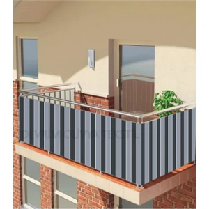 Devrim Olivya Tekstil Antrasit-Gri Dört Tarafı Bağcıklı Balkon Demiri Perdesi