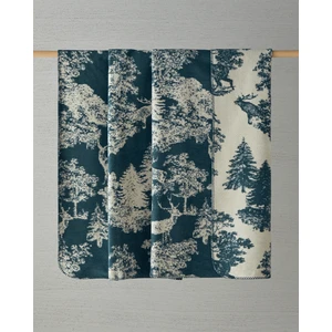 English Home Forest Toile Pamuklu Tek Kişilik Battaniye 150X200 cm Yeşil
