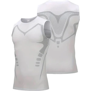 Ghassy Co. Erkek Fitness Hızlı Kuruma Nefes Alabilen Çapraz Daraltma Tipi Kolsuz Spor T-Shirt