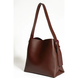 Kadın Toka Detaylı Yumuşak Deri Çıtçıt ve Fermuarlı Iç Bölme Shopper Çanta LF9039-MANGO