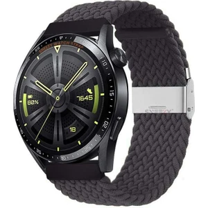 Huawei Watch Gt5 46MM Ile Uyumlu 22MM Metal Klips Solo Fiberlink Örgü Kordon