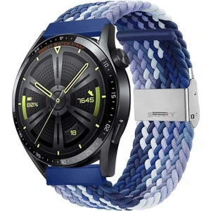 Huawei Watch Gt5 46MM Ile Uyumlu 22MM Metal Klips Solo Fiberlink Örgü Kordon