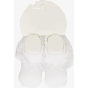 Mini Damla Minidamla Kız Bebek Ayaklı Çorap Simli Dantelli Beyaz