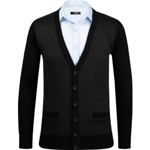 Çizgi Triko Erkek Battal Hırka Triko Kazak Desenli Kol ve Bel Lastikli Çelik Örgü Klasik Kalıp - 5014MB