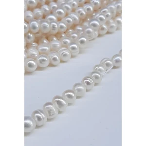 Krem Doğal Cam İnci 7-8 mm