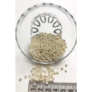 Krem Cam İnci Boncuk  3 mm