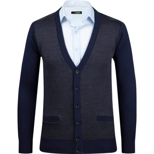 Çizgi Triko Erkek Battal Hırka Triko Kazak Desenli Kol ve Bel Lastikli Çelik Örgü Klasik Kalıp - 5014MB