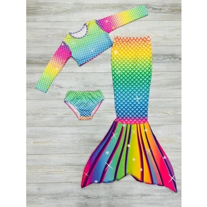 My Kids Wear Işıltılı Deniz Kızı Kostümü 3'lü Set Kız Çocuk Kostüm