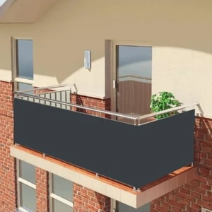 Devrim Çeyiz Tekstil Antrasit Dört Tarafı Bağcıklı Balkon Demiri Perdesi