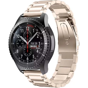 Huawei Watch Gt5 46MM Uyumlu Paslanmaz Döküm Çelik Metal Baklalı Kordon