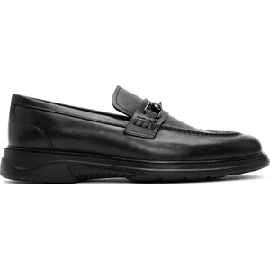 Erkek Siyah Deri Casual Loafer 24WFD602418