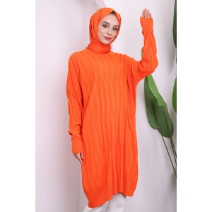 Orange Bisiklet Yaka Merserize Salaş Triko Tunik