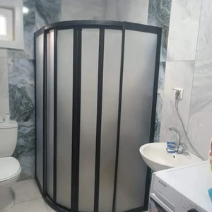 Nokta Duşakabin 85X85 Oval Teknesiz Duşakabin Siyah Profil Mika Camlı