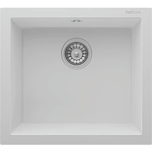 Real Stone Gordion 52 Beyaz Tek Gözlü Damlalıksız Granit Eviye (K-005-B)