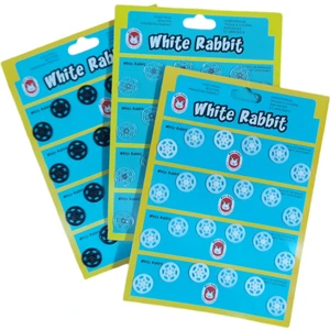 3 Boy Karışık Renkli Dikmeli Plastik Çıtçıt Seti - 12MM 72 Adet Siyah Beyaz ve Şeffaf Çıtçıt