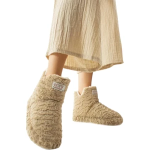 Kadın Panduf Kaydırmaz Taban Ev Botu Kalın Hafif Taban Bej