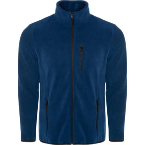 Unisex Saks Polar Standart Tam Fermuarlı 3 Cepli Polar Hırka