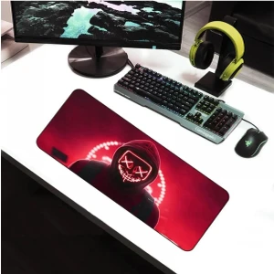 70X30 cm HACKER Desenli Dikişli Kaydırmaz Tabanlı Speed Ver. Mouse Pad Oyuncu Gaming