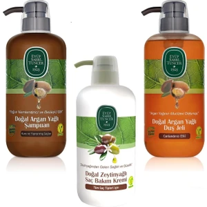 Eyüp Sabri Tuncer Argan Şampuan,Duş Jeli, Saç Kremi Üçlüsü, Vegan ve Gluten Içermez