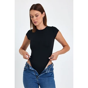 Kadın Bisiklet Yaka Viskon Çıtçıtlı Zıbın Body