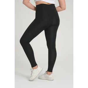 Curve Büyük Beden Örme Şardonlu Polarlı Kışlık Siyah Tayt