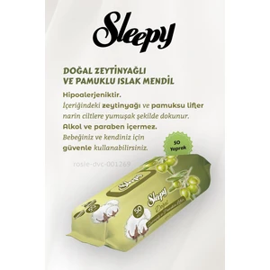 12 Al 11 Öde Sleepy Doğal Zeytinyağlı ve Pamuklu Islak Bebek Havlusu 50'li ve Rosıe