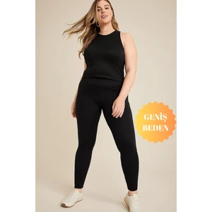 Curve Kadın Büyük Beden Toparlayıcı Inceltici Yuksek Bel Siyah Tayt