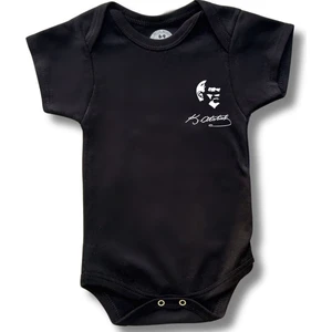 Betül Bebek Kısa Kollu Atatürk Baskılı  Organik Pamuk Çıtçıtlı Bebek Body&zıbın