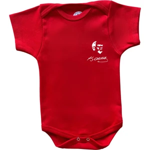 Betül Bebek Kısa Kollu Atatürk Baskılı  Organik Pamuk Çıtçıtlı Bebek Body&zıbın