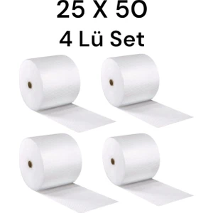 25 cm x 50 Metre Balonlu Naylon Patpat Eşya Koruma Naylonu 4 Lü Set