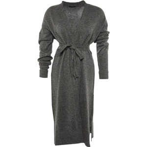 Kadın Büyük Beden Moda Şık Uzun V Yaka Uzun Kol Düz Oversize Triko Hırka