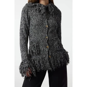 Kadın Modern Tarz Regular Dik Yaka Regular Triko Hırka