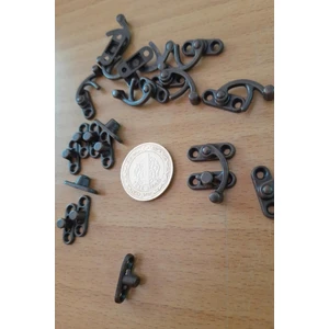 KÜÇÜK YAY GÖZÜ KANCALI KİLİT OKSİT 10 ADET KUTU SANDIK VE KAPAK KLİPSİ 20X24 MM
