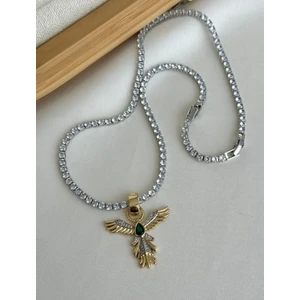 Poseidons Jewellery Gold Renk Anka Kuşu Su Yolu Kolye