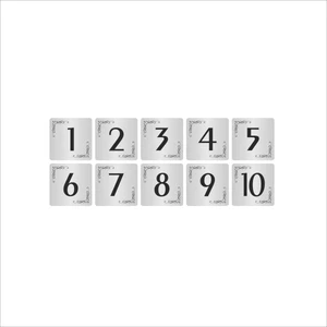 Özarslan Dizayn Metal Kapı Masa Dolap Numarası Levha 10 x 10 cm Gümüş Renk 10 Adet (1…10)