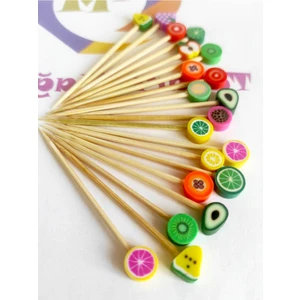 Beyhan Bayhan 100 Adet Dekoratif Karışık Meyveli Kokteyl Kürdanı 6 cm - Meyveli Pasta Kürdanı