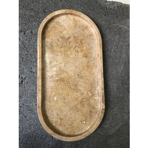 Hyn Mermer Traverten Oval Tepsi