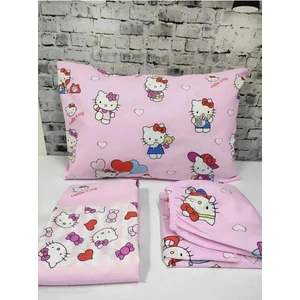Hello Kitty Pamuklu Kumaş Nevresim Takımı ( Çarşafı Lastikli )