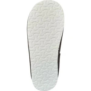 Ultra Hafif  Palmiye Desenli Yünlü Ev Ayakkabısı Kadın Panduf Füme