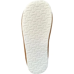 Ultra Hafif  Palmiye Desenli Yünlü Ev Ayakkabısı Kadın Panduf TABA