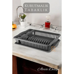 Bulaşık Durulama Sepeti Tabaklık Bulaşık Kurutmalık Gri Alessi 715437