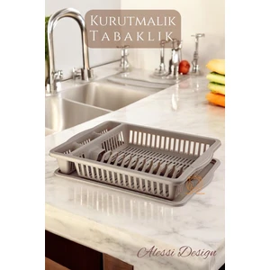 Bulaşık Durulama Sepeti Tabaklık Bulaşık Kurutmalık Kahve Alessi 715438