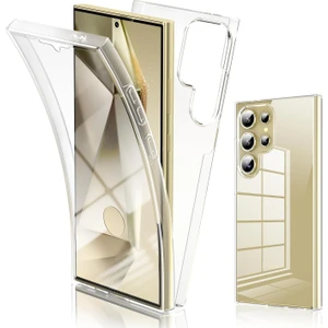 Samsung Galaxy S24 Ultra Kılıf 360 Şeffaf Ön Arka Korumalı Şeffaf Silikon