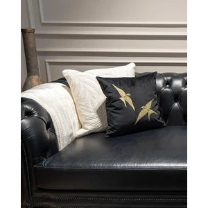 Kırlangıç Nakışlı Kırlent Kılıfı Siyah-Gold