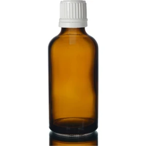 Amber Dropper Beyaz İçten Damlalıklı Kapaklı Cam Şişe 50 ml x 10 Adet