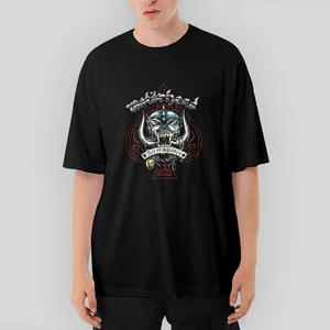 Crows Gate Motörhead Ace Of Spades Oversize Siyah Tişört