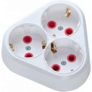 Papatya Golyat Topraklı Üçlü Priz Çoğaltıcı 3'lü Fiş Çoğaltma Beyaz